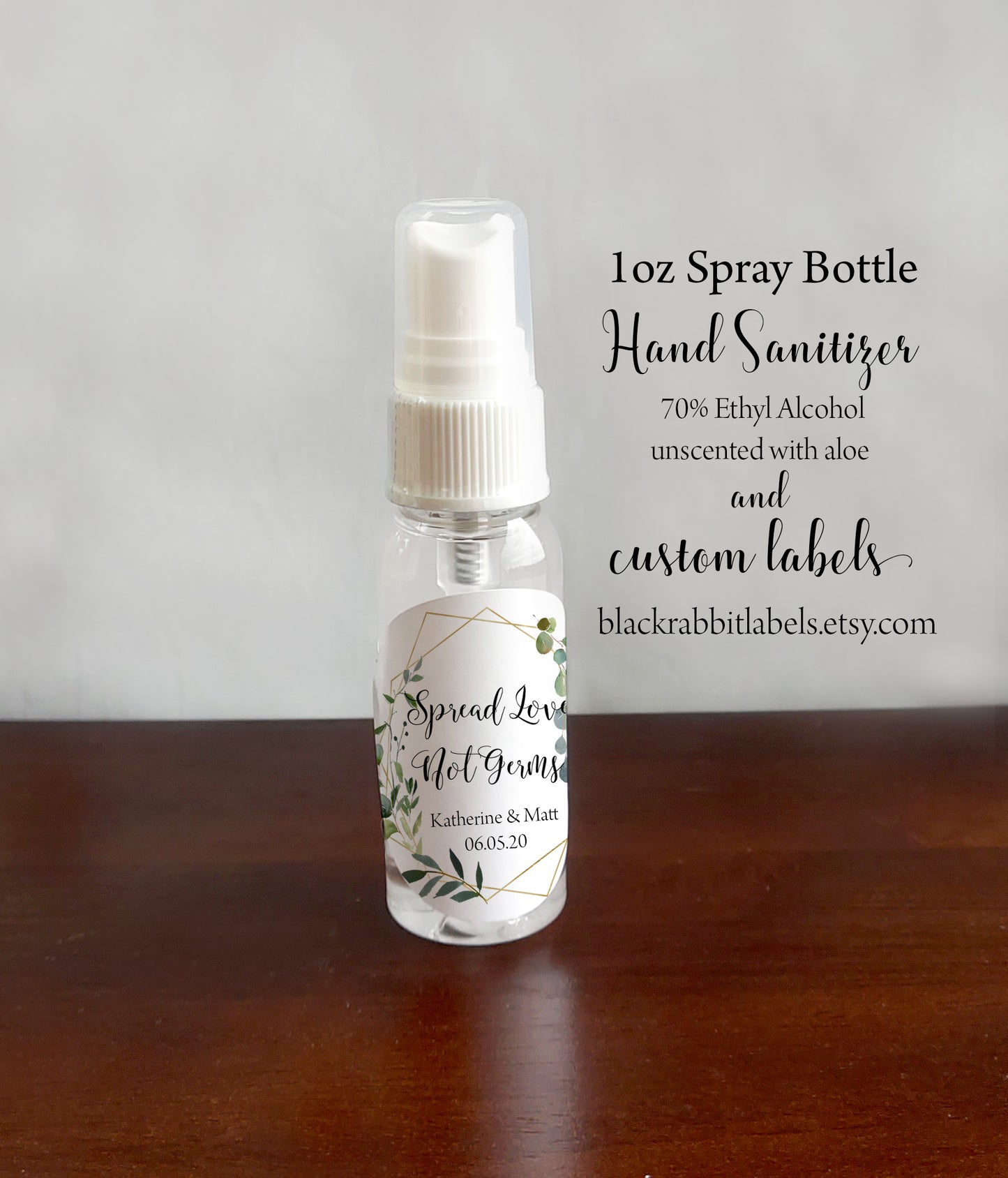 Liquid Spray Hand Sanitizer with customized label / GG18