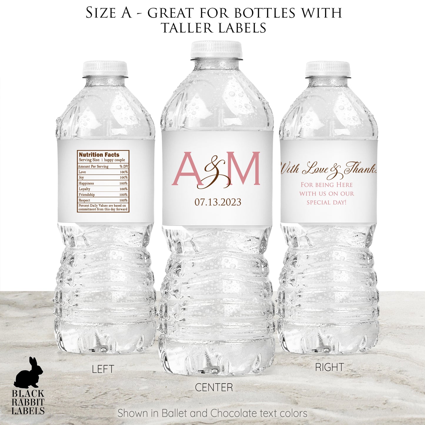 Printed Personalized Water Bottle Labels / Design Name - GE20