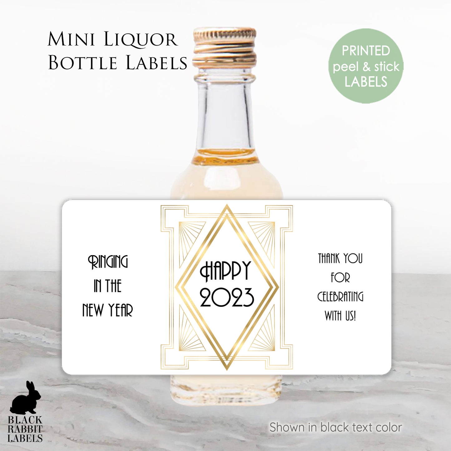 Printed Mini Liquor Bottle Labels / Roaring 20's RT21