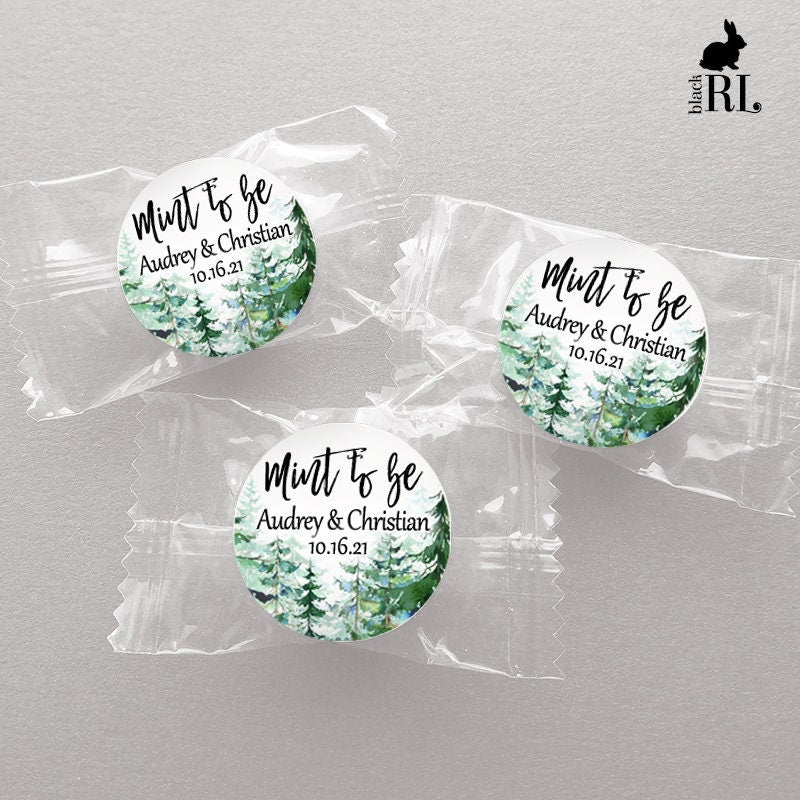 Printed 1 inch round custom stickers / Evergreen Trees - TR19