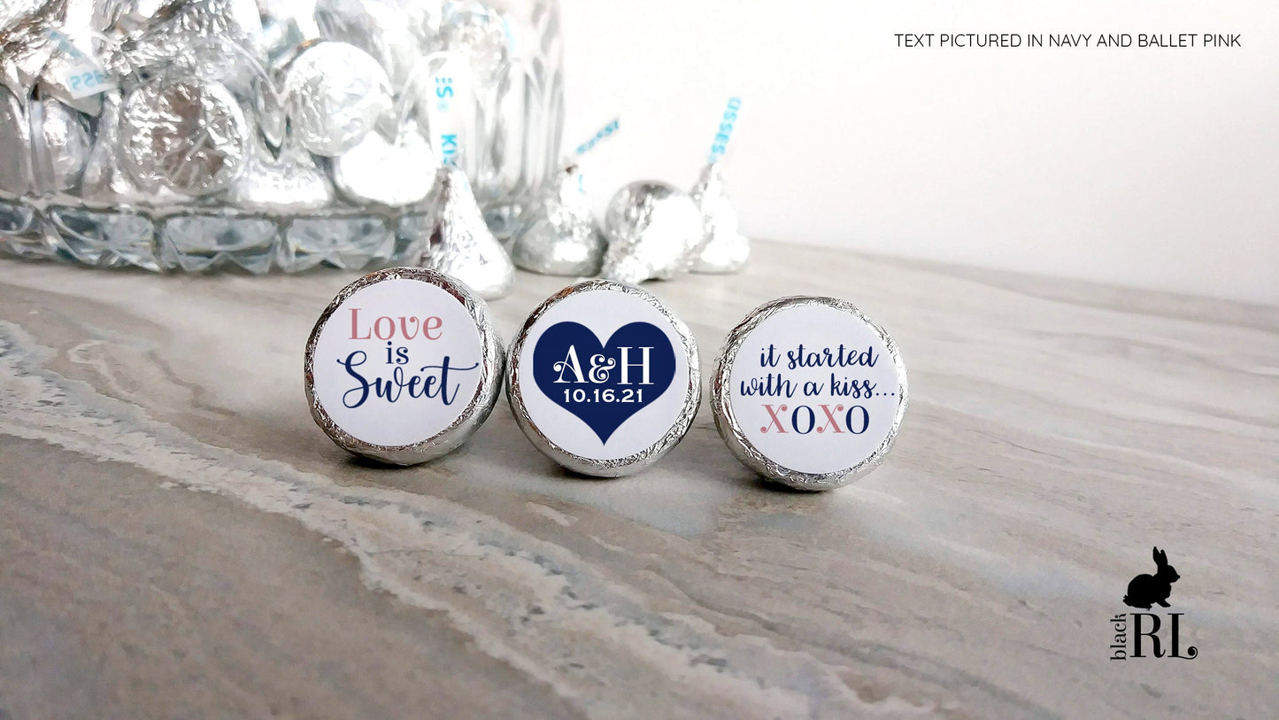 Printed Chocolate Kiss Stickers / Sweetheart - HJ17