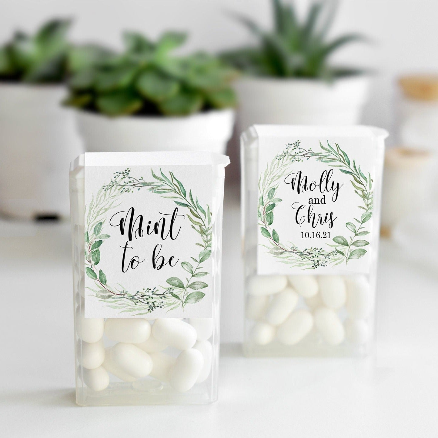 Printed Tic Tac® Labels / Leaf Wreath Foliage - LW18