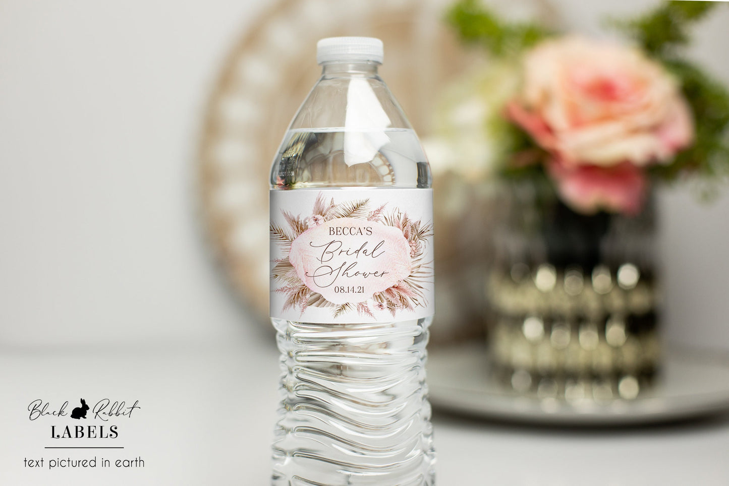 Printed Personalized Water Bottle Labels / Pampas Grass - PM21
