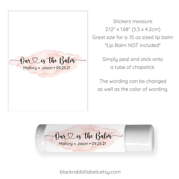 Printed Lip Balm Labels / Pink Hearts - PH21