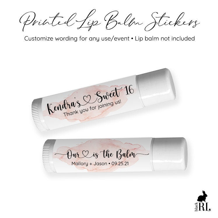 Printed Lip Balm Labels / Pink Hearts - PH21