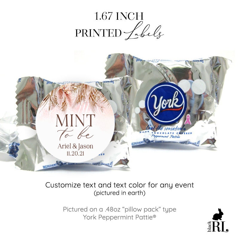 Printed York Peppermint Pattie® Favor Stickers / Pampas Grass - PM21