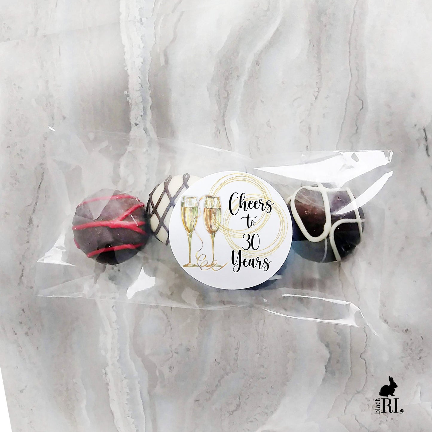 Printed Round Labels in 3 Sizes / Champagne Toast - CH21