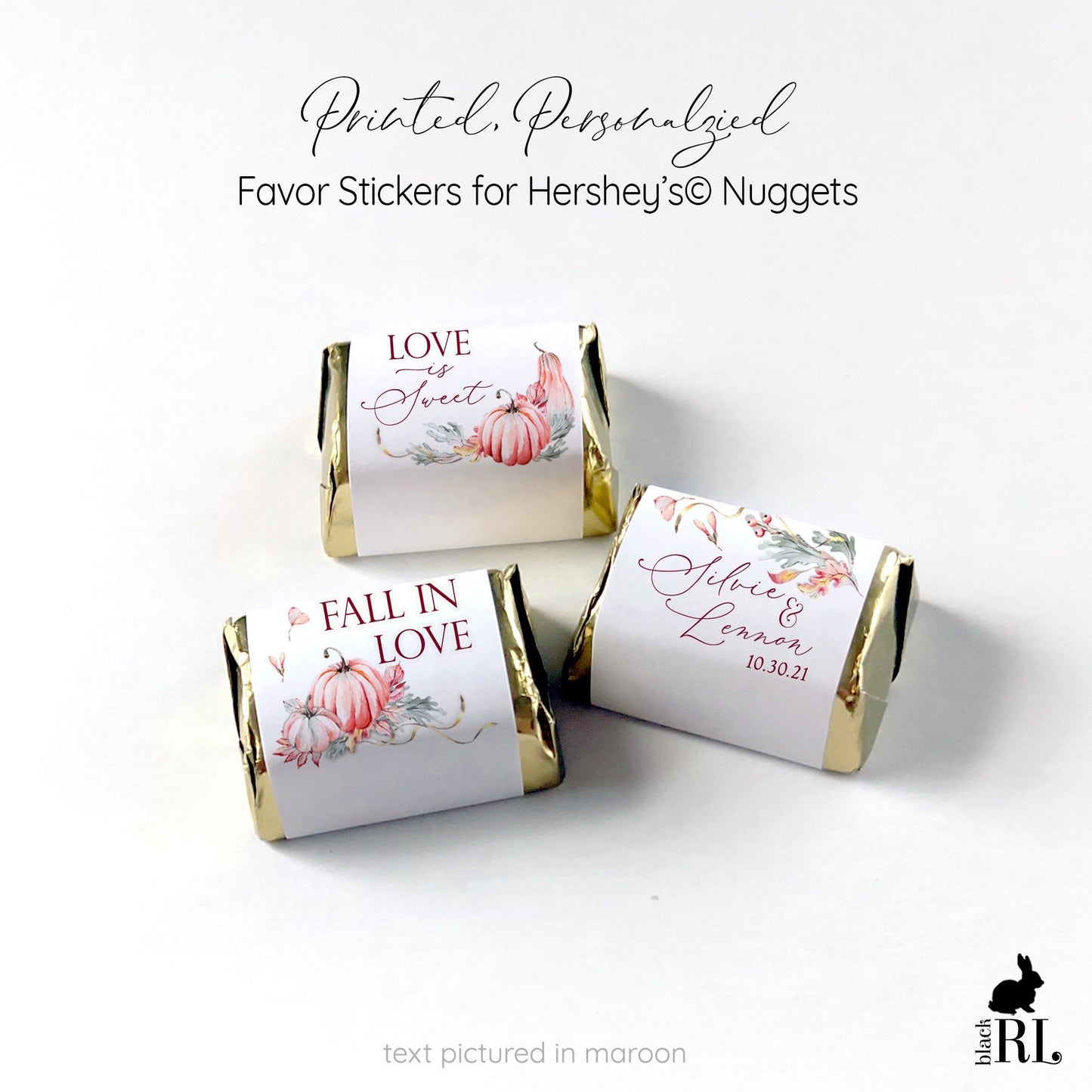 Printed Hershey's Nugget® Labels / Fall Pumpkins- FP21