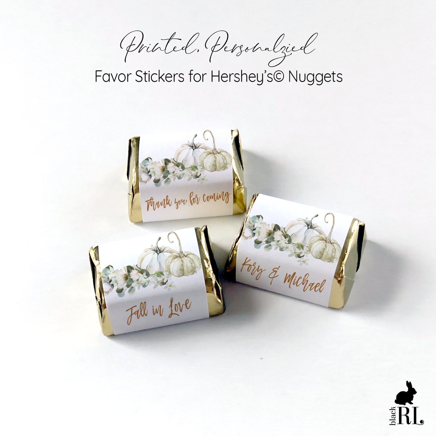 Printed Hershey's Nugget® Labels / White Pumpkin - WP21