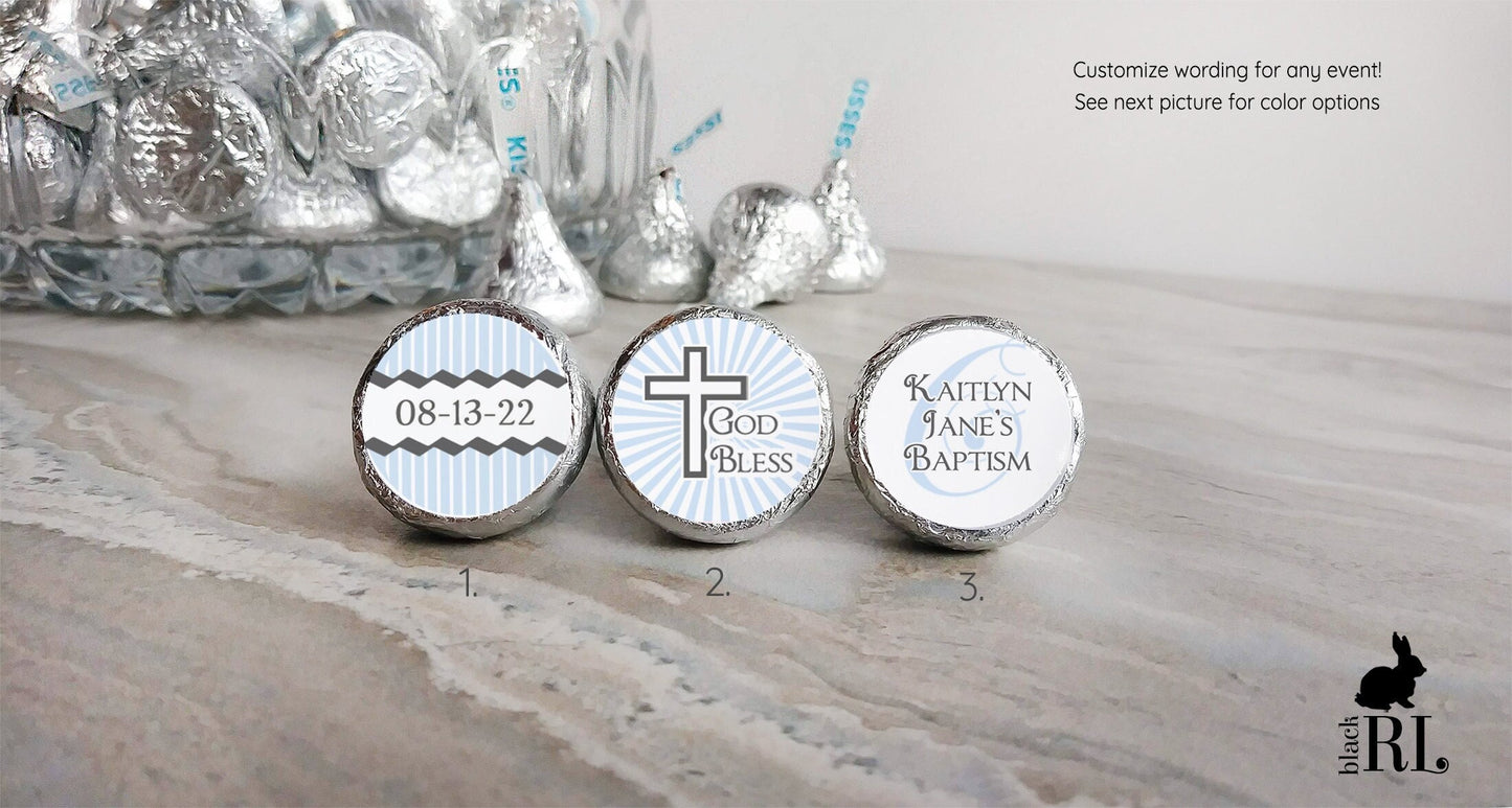 Printed Chocolate Kiss Stickers / Religious Cross - CA16