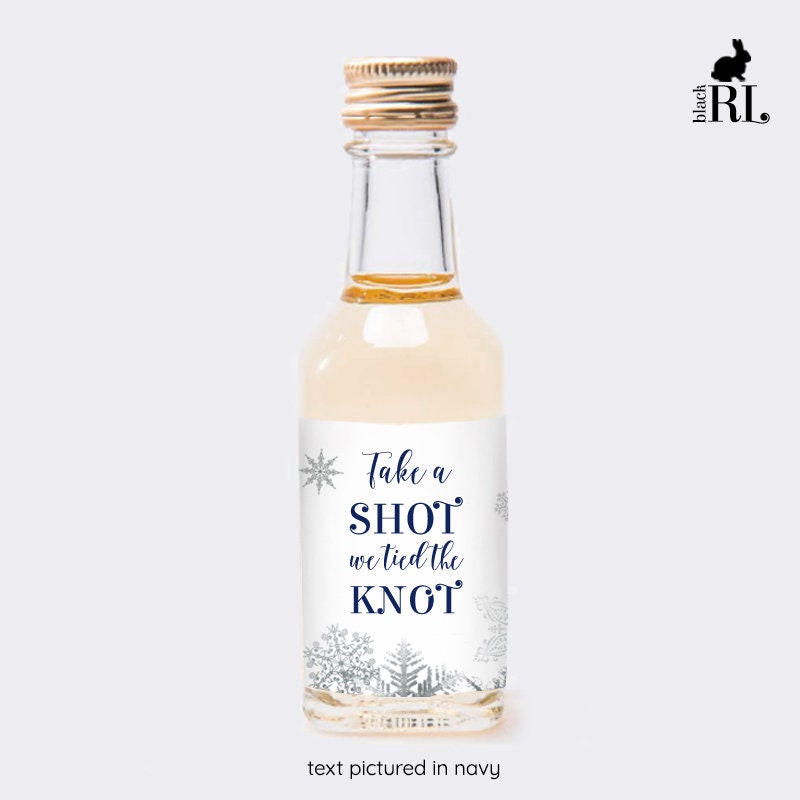 Printed Mini Liquor Bottle Labels / Lacey Snowflakes - LX18