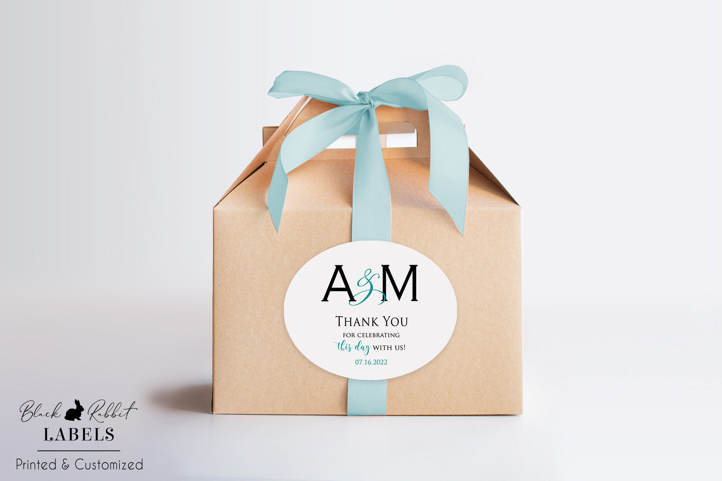 Printed Oval Bag and Box Labels / Wedding Monogram - MA22