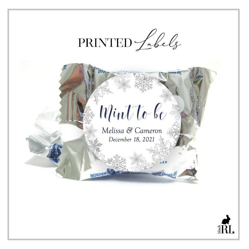 Printed York Peppermint Pattie® Favor Stickers / Lacy Snowflake - LX18