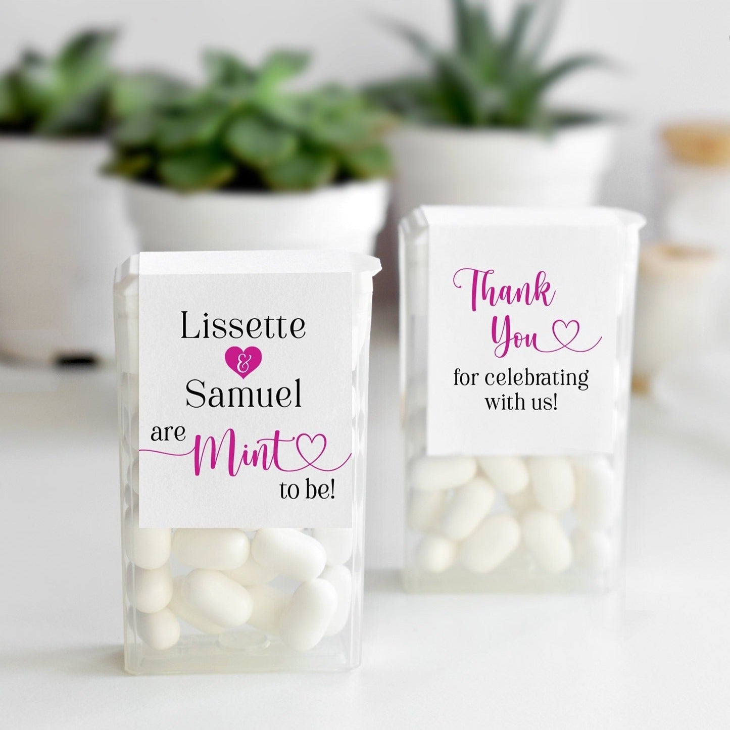 Printed Tic Tac® Labels / Modern Script Heart - SS21