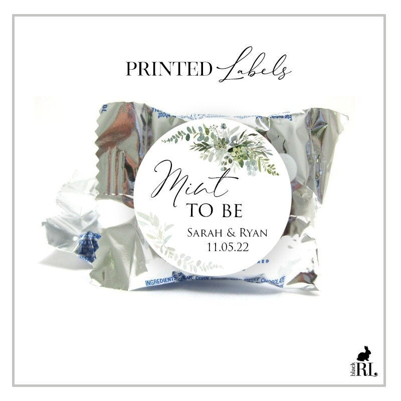 Printed York Peppermint Pattie® Favor Stickers / Greenery Bouquet - GE20