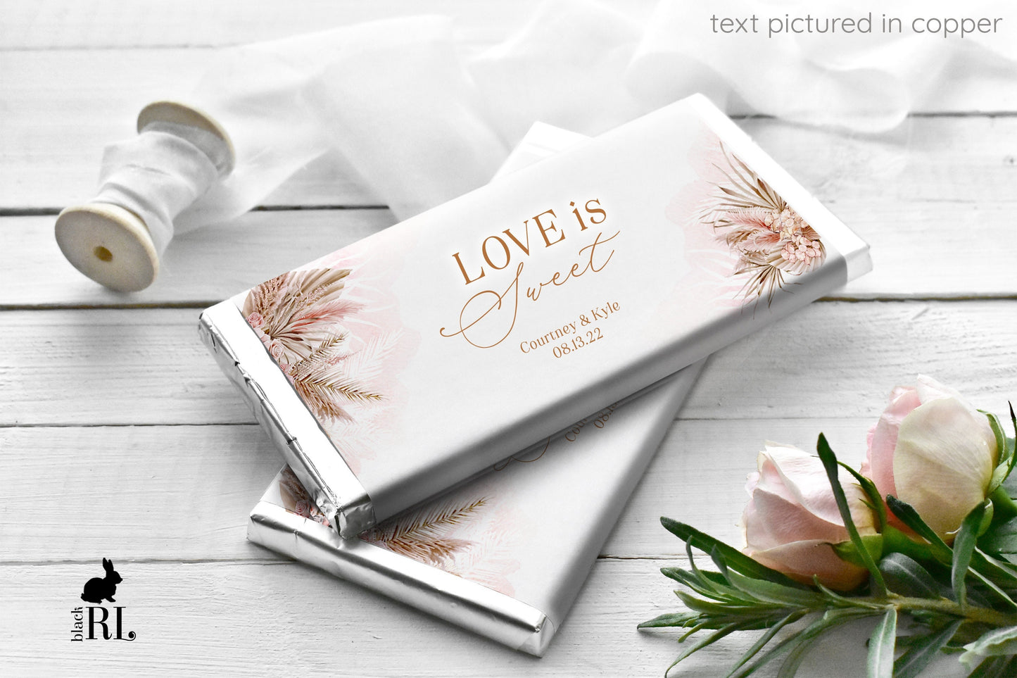 Printed Labels for Full Size Candy/Chocolate Bar / Pampas Grass - PM21