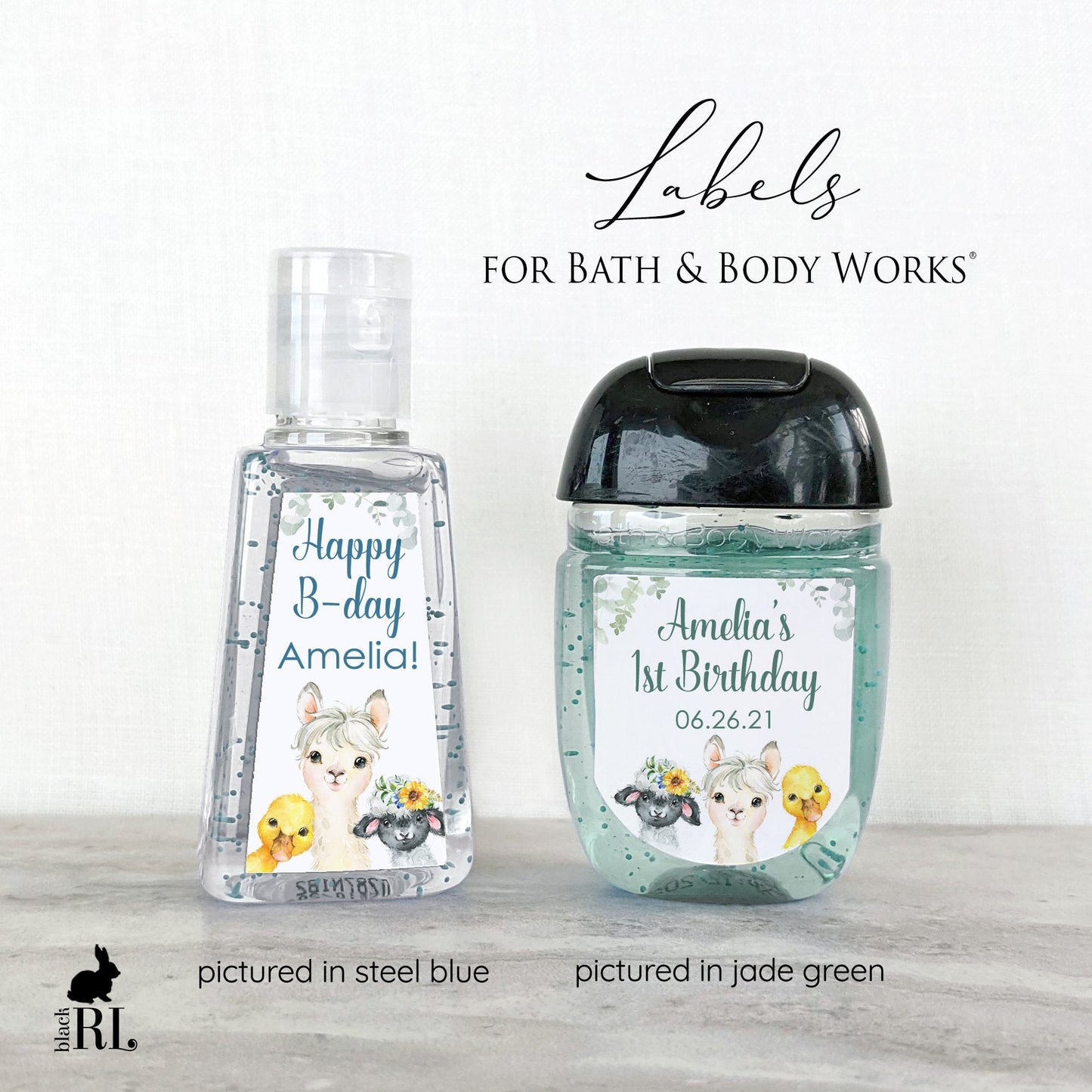 Printed Bath and Body Works® PocketBac Sanitizer Labels / Baby Animals - BA21