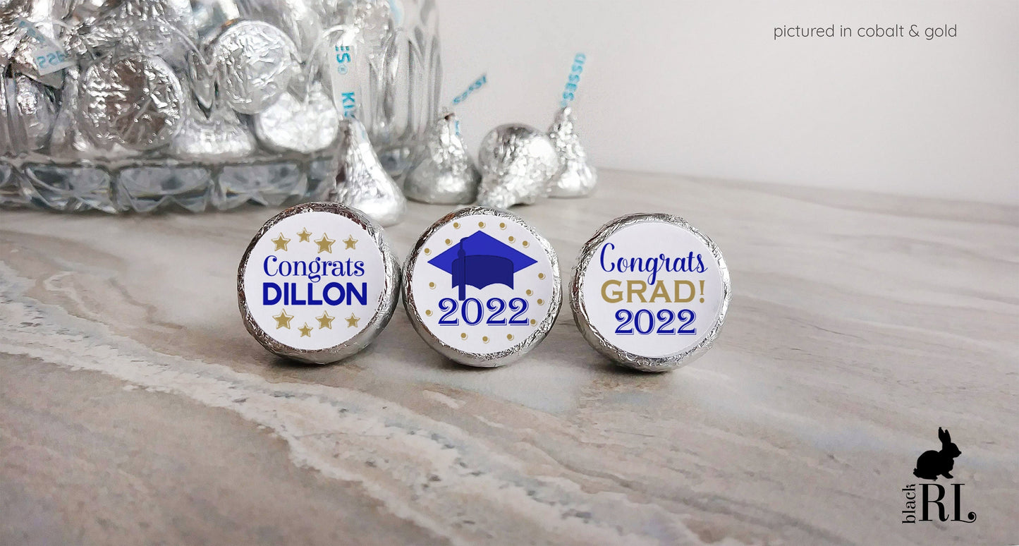 Printed Chocolate Kiss Stickers / Graduation - GD22