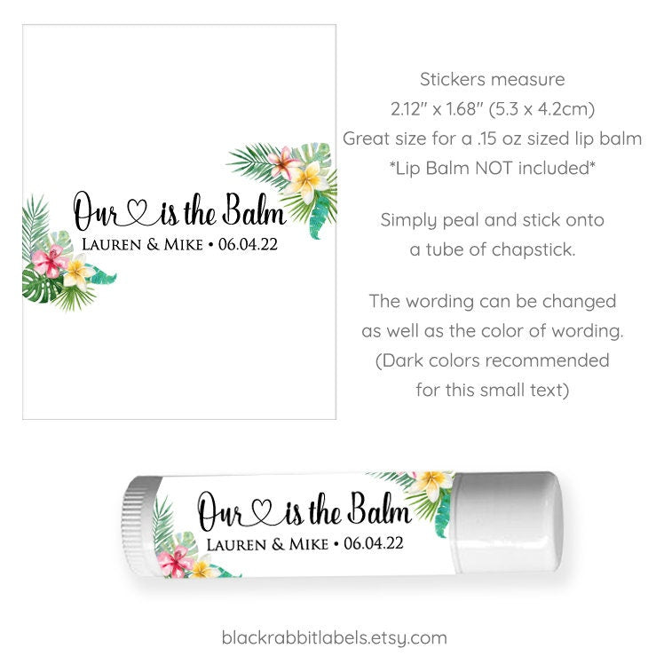 Printed Lip Balm Labels / Tropical Flowers - TP19