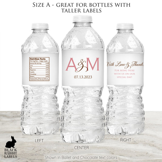 Printed Personalized Water Bottle Labels / Design Name - GE20