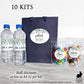 Welcome Bag Kit - Includes high quality gift bag with treat bags and customized labels -  Falling Eucalyptus / FE20