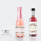 Printed Mini Wine or Mini Champagne Bottle Labels / Wild Rose Bouquet / RA22