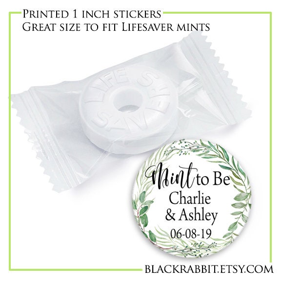 Printed 1 inch round custom stickers / Leaf Wreath - LW18