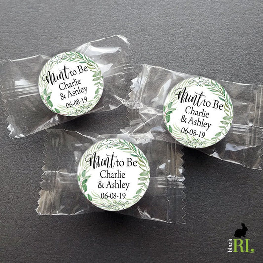 Printed 1 inch round custom stickers / Leaf Wreath - LW18