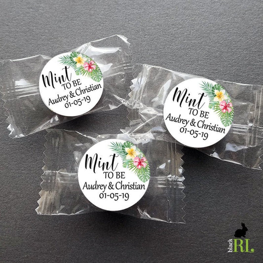 Printed 1 inch round custom stickers / Tropical Flowers - TP19