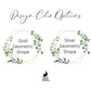 Printed Personalized Water Bottle Labels / Greenery Wreath Geometric Shape - GG18