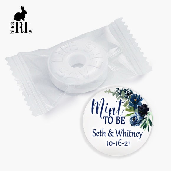 Printed 1 inch round custom stickers / Navy Flowers and Greenery Stickers - NW19