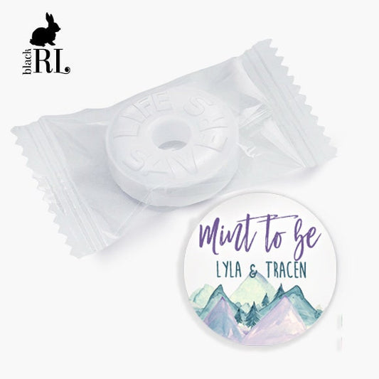 Printed 1 inch round custom stickers / Mountain Landscape Scene - MT21