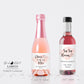 Printed Mini Wine or Mini Champagne Bottle Labels / Pink Hearts / PH21