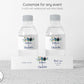 Printed Personalized Water Bottle Labels / Dusty Blue, Navy and Peach Flowers - DB19