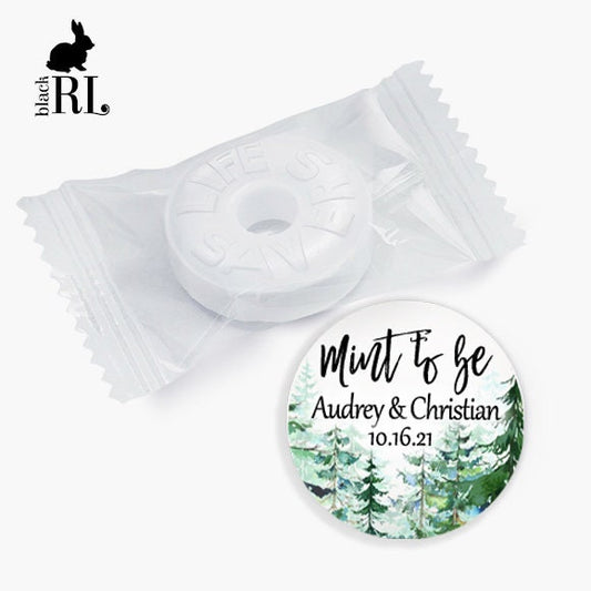 Printed 1 inch round custom stickers / Evergreen Trees - TR19