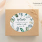 Printed Oval Bag and Box Labels / Green Boho Feathers - GF20