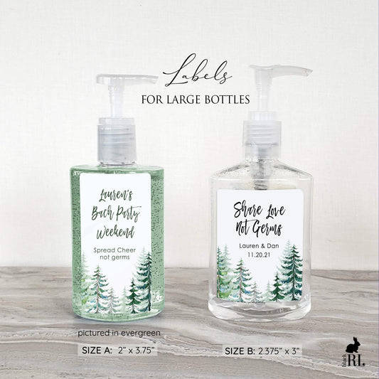 Printed Large Hand Sanitizer Labels / Conifer Tree - TR19