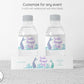 Printed Personalized Water Bottle Labels / Mermaid in Waves - MW21