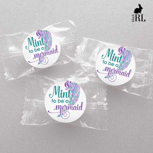 Printed 1 inch round custom stickers / Mint to be a Mermaid - MW21
