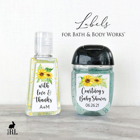 Printed Bath and Body Works® PocketBac Sanitizer Labels / Sunflower - SF19