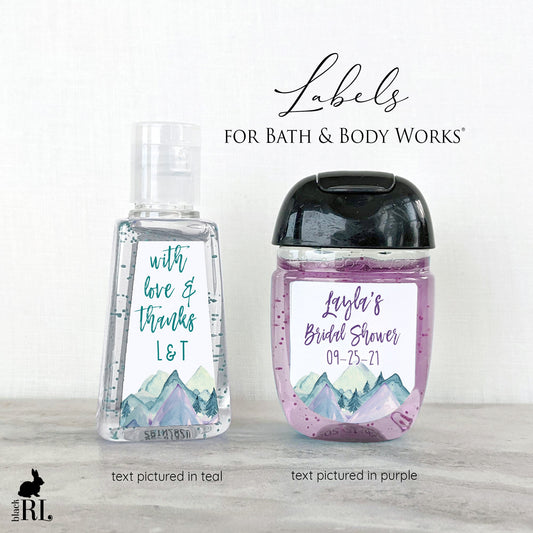 Printed Bath and Body Works® PocketBac Sanitizer Labels / Mountain Landscape - MT21