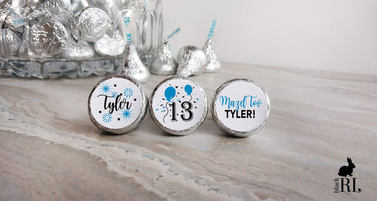 Printed Chocolate Kiss Stickers / Balloons and Confetti - BK21