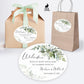 Printed Oval Bag and Box Labels / Green Leaf Bouquet - GE20