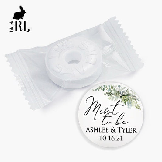 Printed 1 inch round custom stickers / Green Leaf Bouquet - GE20