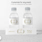 Printed Personalized Water Bottle Labels / White Flowers in Gold Circle Frame - WG18
