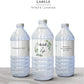 Printed Personalized Water Bottle Labels / Greenery Wreath Geometric Shape - GG18
