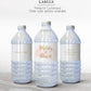 Printed Personalized Water Bottle Labels / Watercolor Wash - WC19