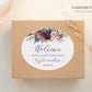 Printed Oval Bag and Box Labels / Navy and Red Fall Flowers -  NR21