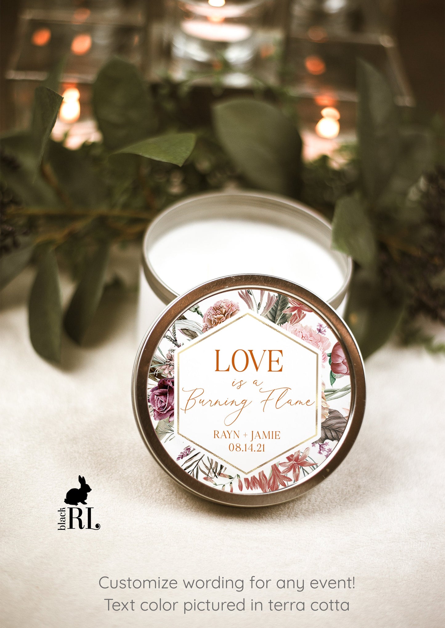 Printed Round Labels in 3 Sizes / Bohemian Large Blooms - BH21