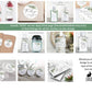 Printed Personalized Water Bottle Labels / Green Leaf Bouquet - GE20